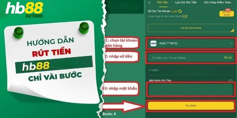 Hướng dẫn rút tiền tại HB88 cho tân thủ cực chi tiết